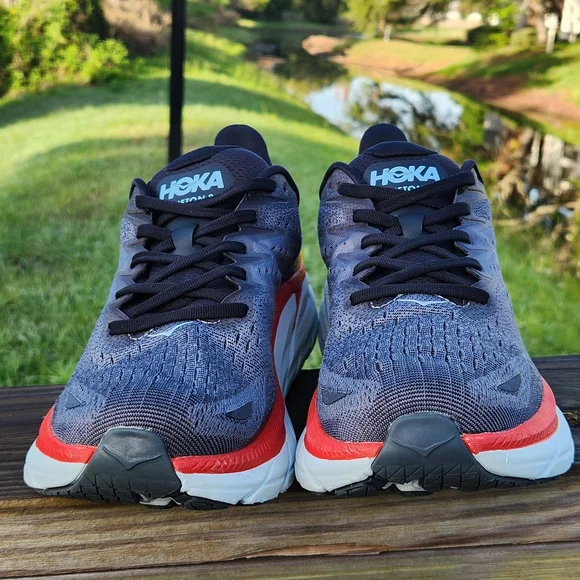 SOLD!! HOKA Men's Clifton 8 Gray Road Running/Walking Sneakers Shoes Size 11 D - Picture 12 of 16